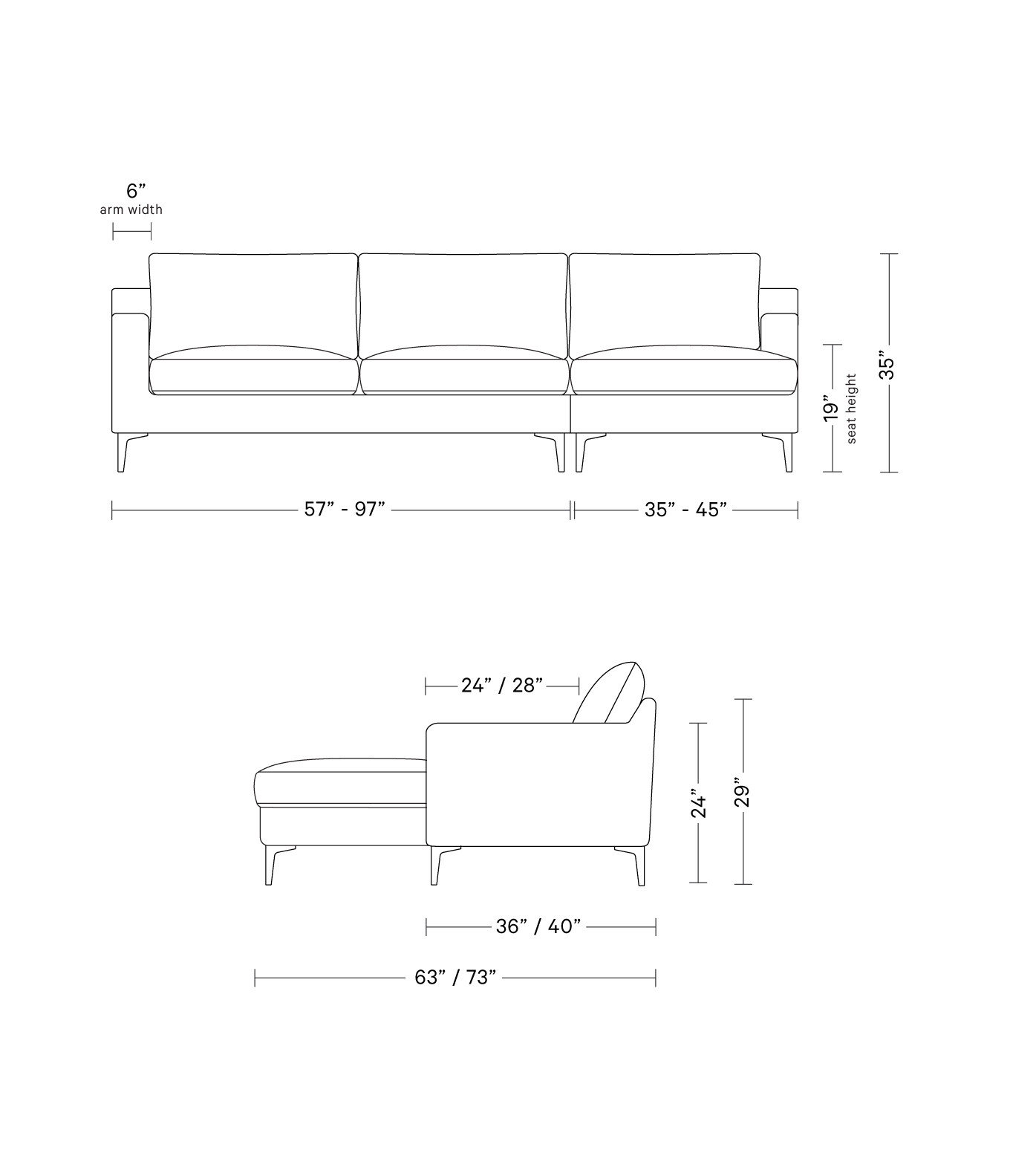 Sloan  Chaise Sectional | Interior Define