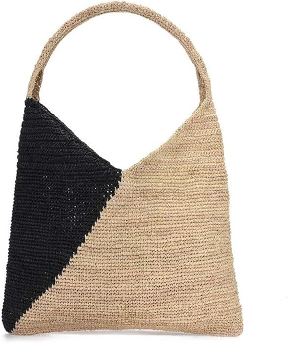 Raffia Knitted Handbags for Women Handmade Casual Beach Shoulder Bag 2020 Classic Fashion Woven T... | Amazon (US)