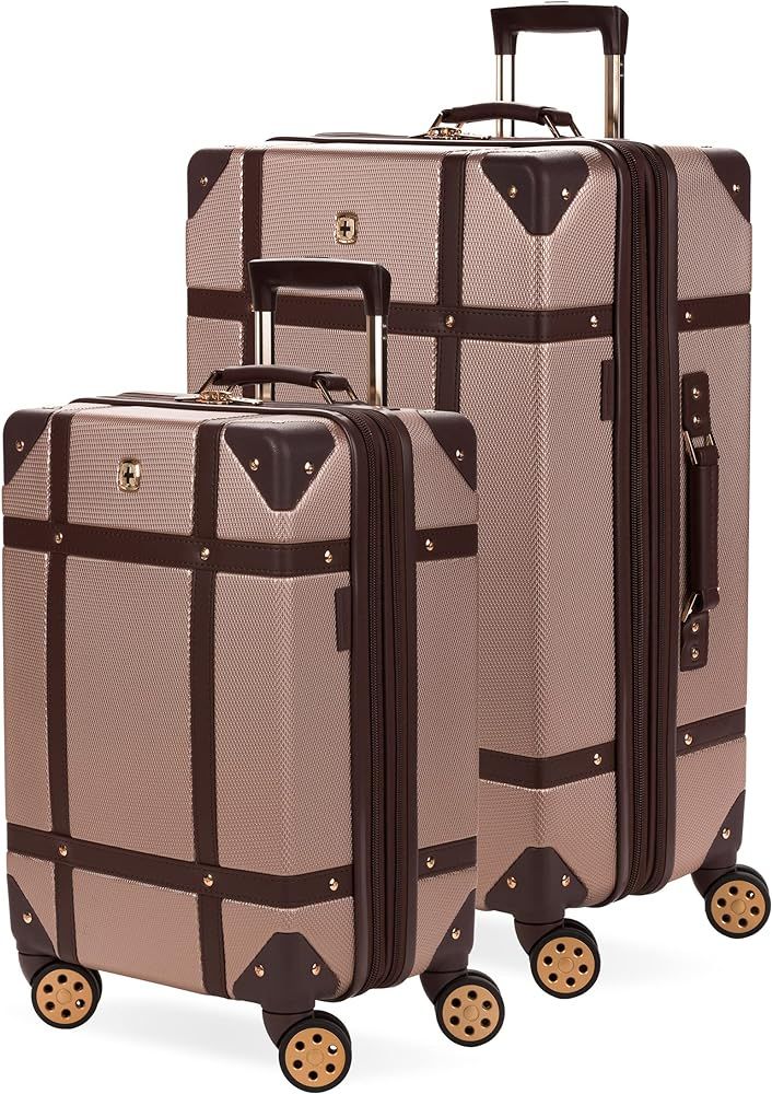 SwissGear 7739 Hardside Luggage Trunk with Spinner Wheels, Blush, 2-Piece Set (19/26) | Amazon (US)