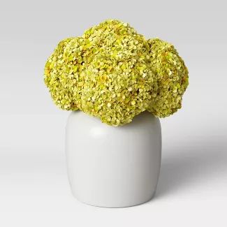 10.5" x 9" Artificial Flower Arrangement in Cream Vase Yellow - Threshold™ | Target