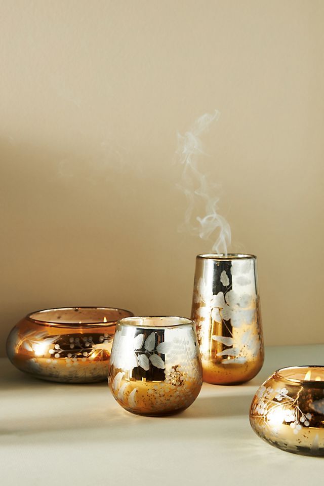Iona Floral Glass Candle | Anthropologie (US)