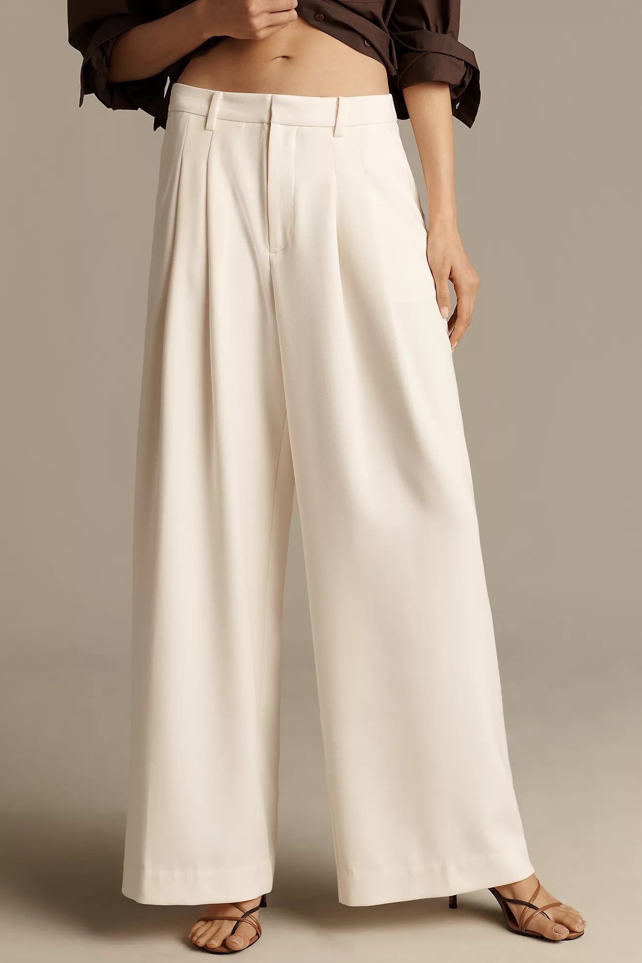 Avery Wide-Leg Pleated Trousers by Maeve Pants | Anthropologie (US)
