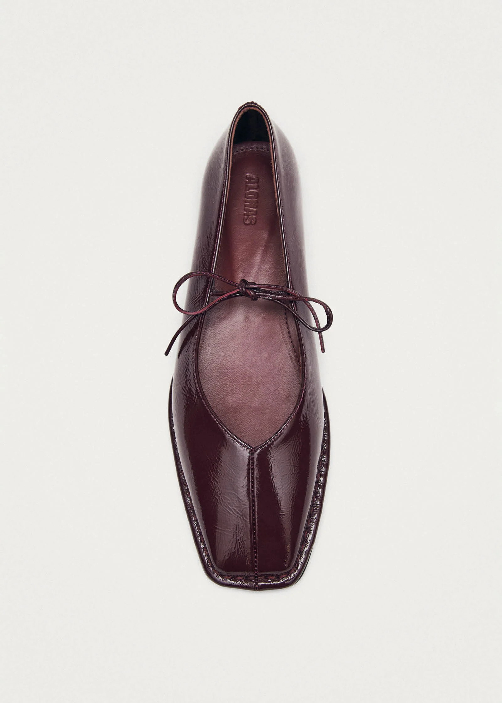 Sway Burgundy Leather Ballet Flats | ALOHAS (Global)