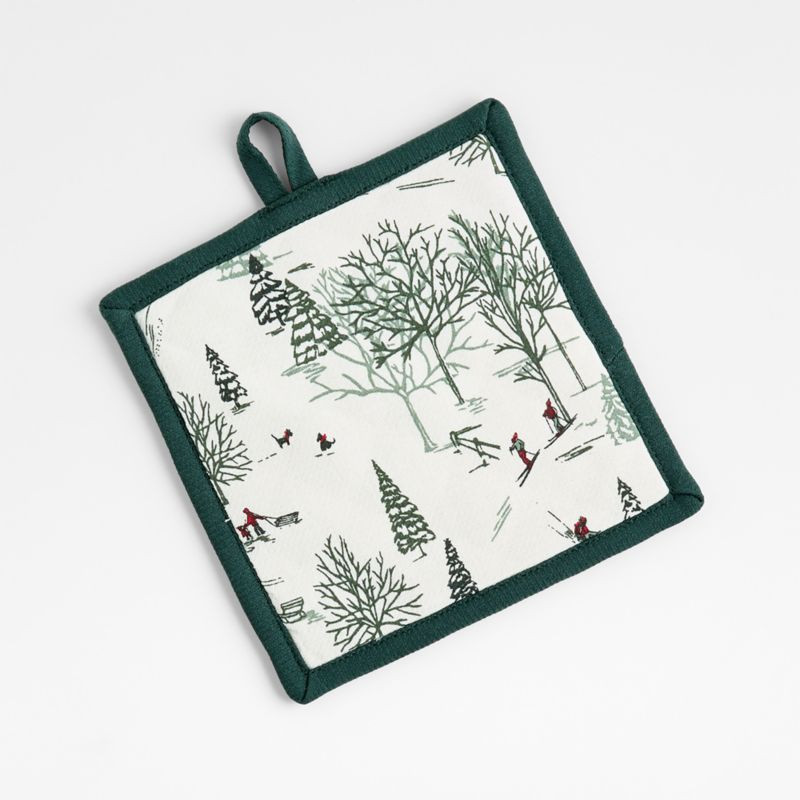 Winter Joy Organic Cotton Pot Holder | Crate & Barrel | Crate & Barrel