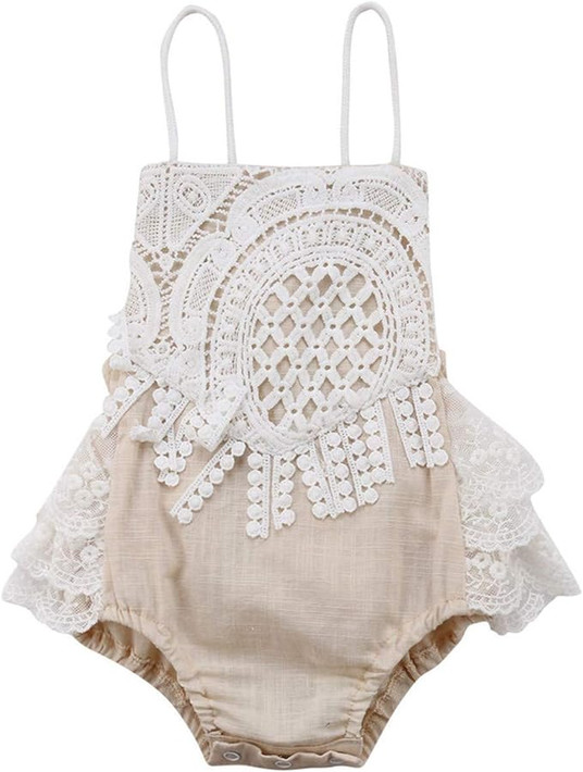 Newborn Infant Baby Girl Clothes Lace Halter Backless ...