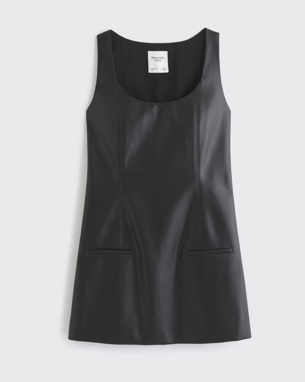 Vegan Leather Pinafore Mini Dress | Abercrombie & Fitch (US)