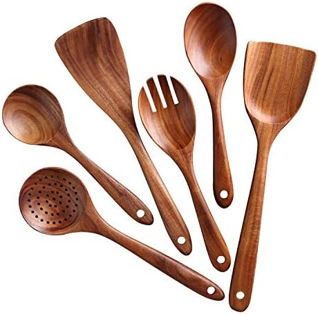 Kitchen Utensils Set,NAYAHOSE Wooden Cooking Utensil Set Non-stick Pan Kitchen Tool Wooden Cookin... | Amazon (US)