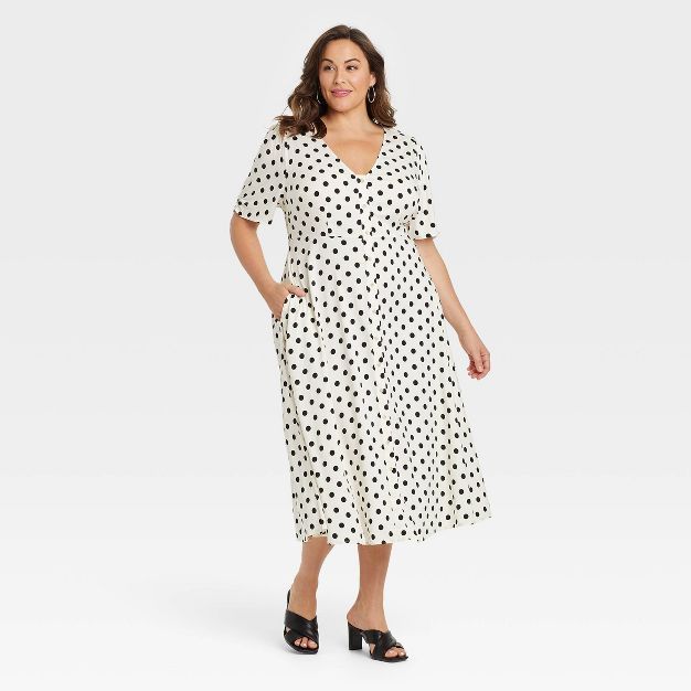 Women's Plus Size Short Sleeve Button-Front Dress - Ava & Viv™ | Target