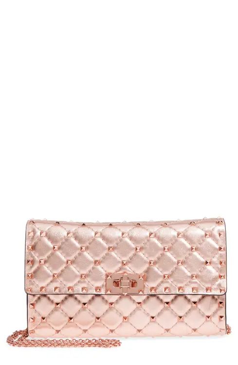 VALENTINO GARAVANI Rockstud Metallic Leather Shoulder Bag | Nordstrom