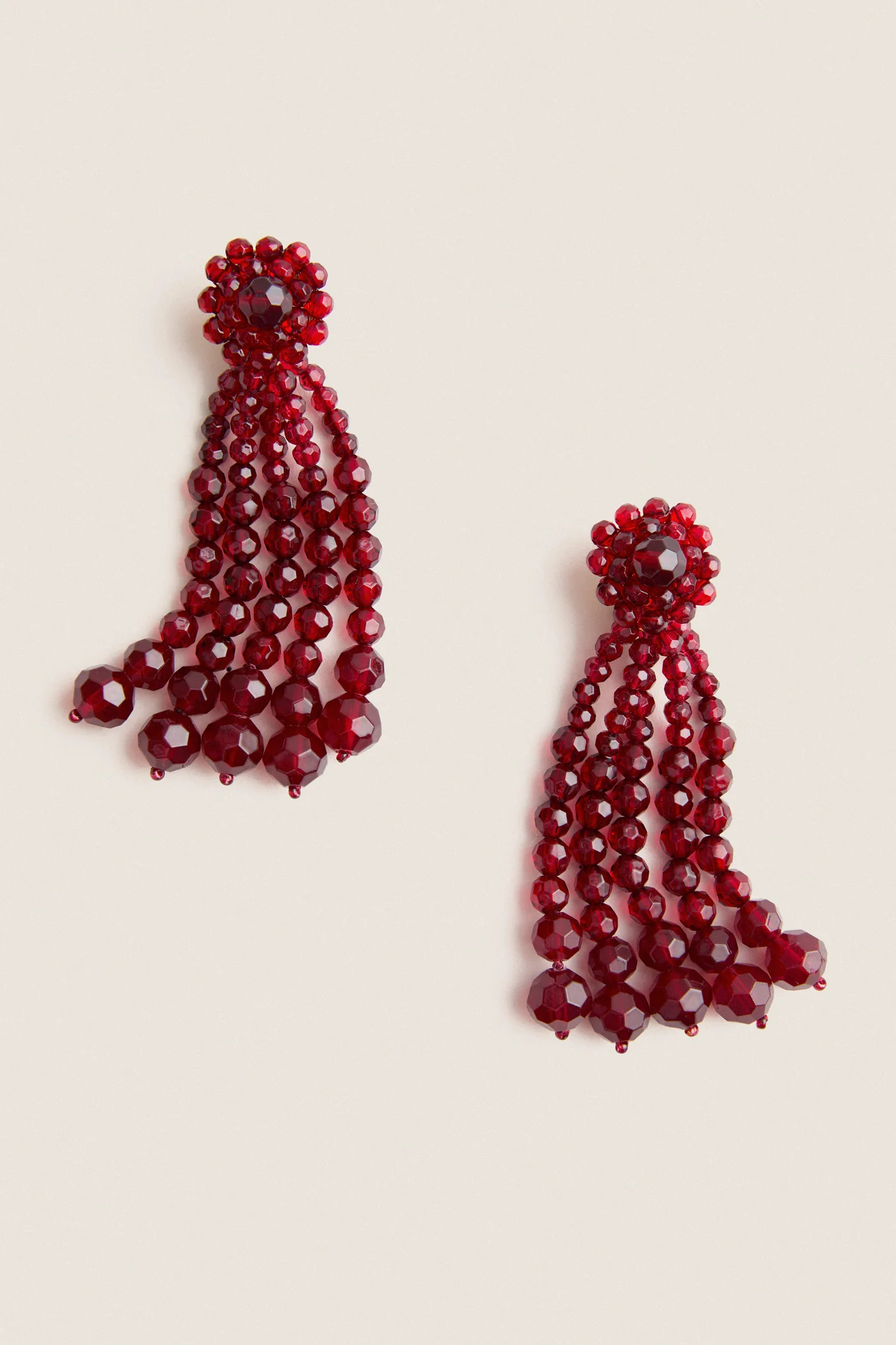 Oxblood Beaded Drop Earrings | Tuckernuck (US)