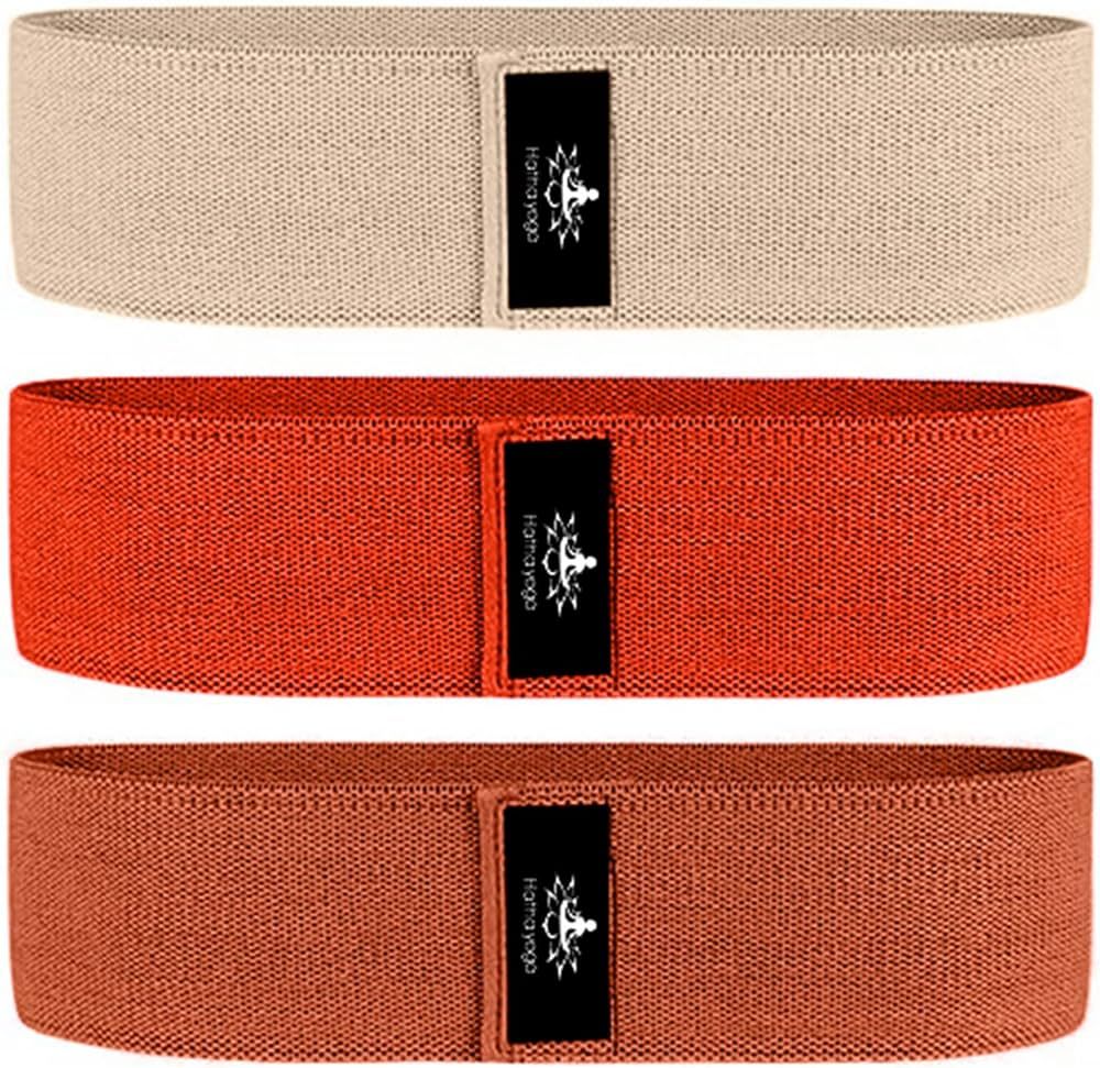 Hatha Yoga Large Resistance Band,14.5" x3.15",Fabric Exercise Loop Bands with Instruction Guide a... | Amazon (US)