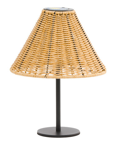 Outdoor Plastic Rattan Solar Lamp | TJ Maxx