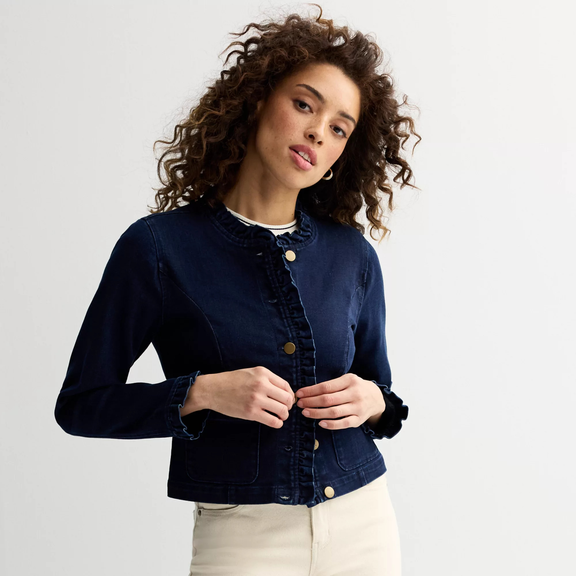 Women's Draper James Ruffle Denim Jacket | Kohl's