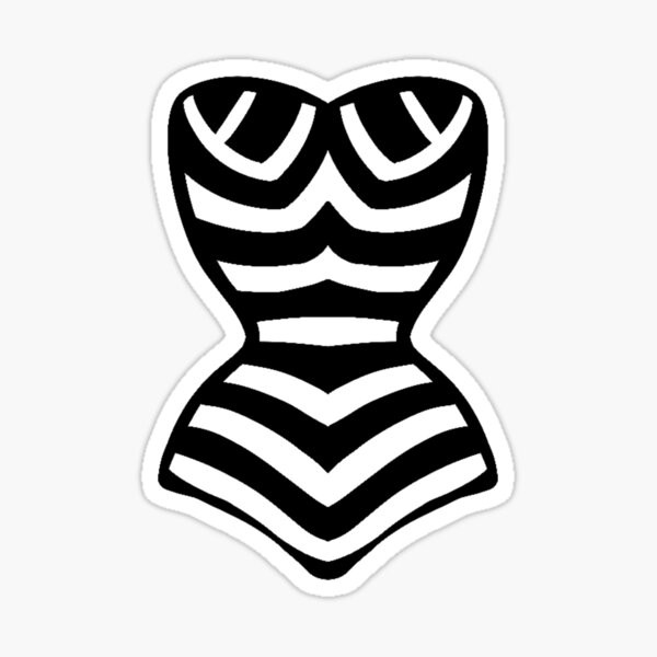 "Vintage Striped Bathing Suit " Sticker for Sale by mixedmarvels | Redbubble (US)