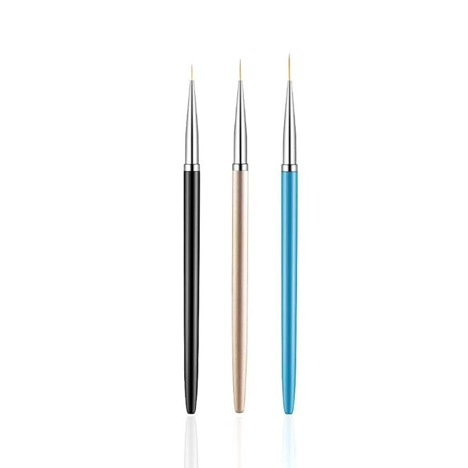 3PCS Nail Art Liner Brushes, UV Gel Painting Acrylic Nail Design Nylon Brush, Nail Painting Drawi... | Amazon (US)