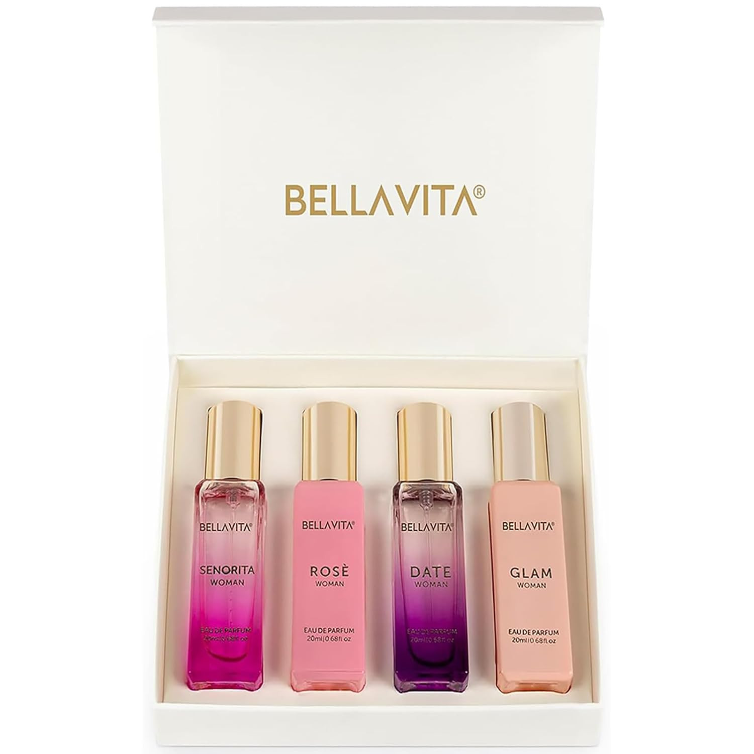 BellaVita Luxury Women's Perfume Gift Set | 4x20ml | Notes of Floral, Sweet, Spicey Red Fruit, Va... | Amazon (US)