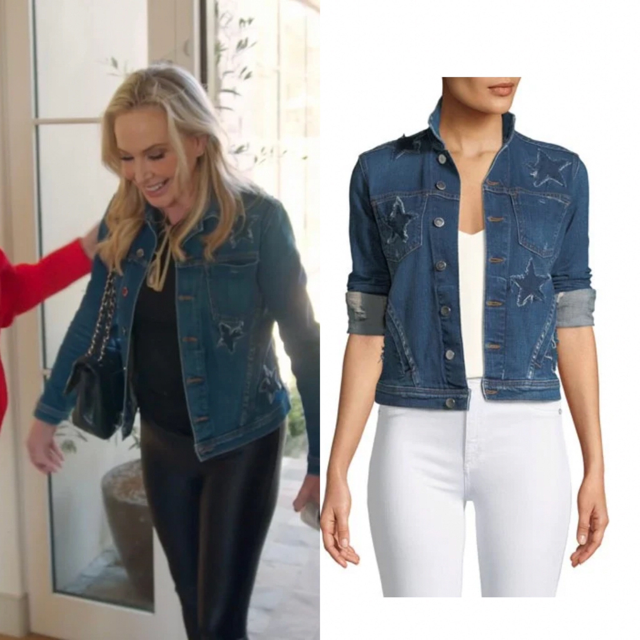 Shannon Beador’s Strap Print Jean Jacket is Sold Out by L’Agence