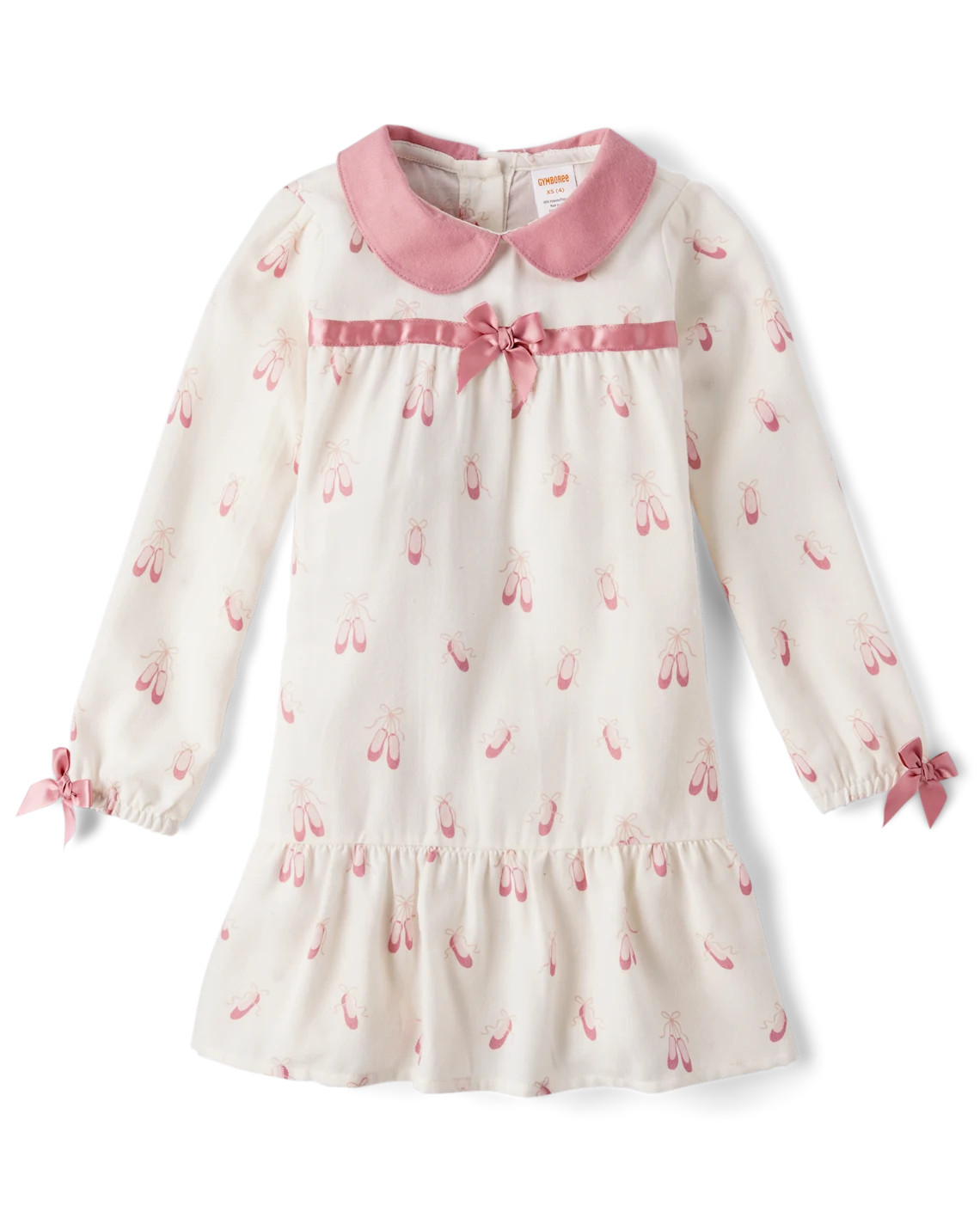 Girls Long Sleeve Ballet Slipper Flannel Nightgown - WHITE | Gymboree | Gymboree