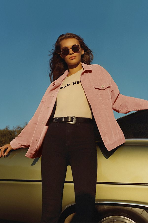 BDG Corduroy Trucker Jacket - Pink XS at Urban Outfitters | Urban Outfitters US