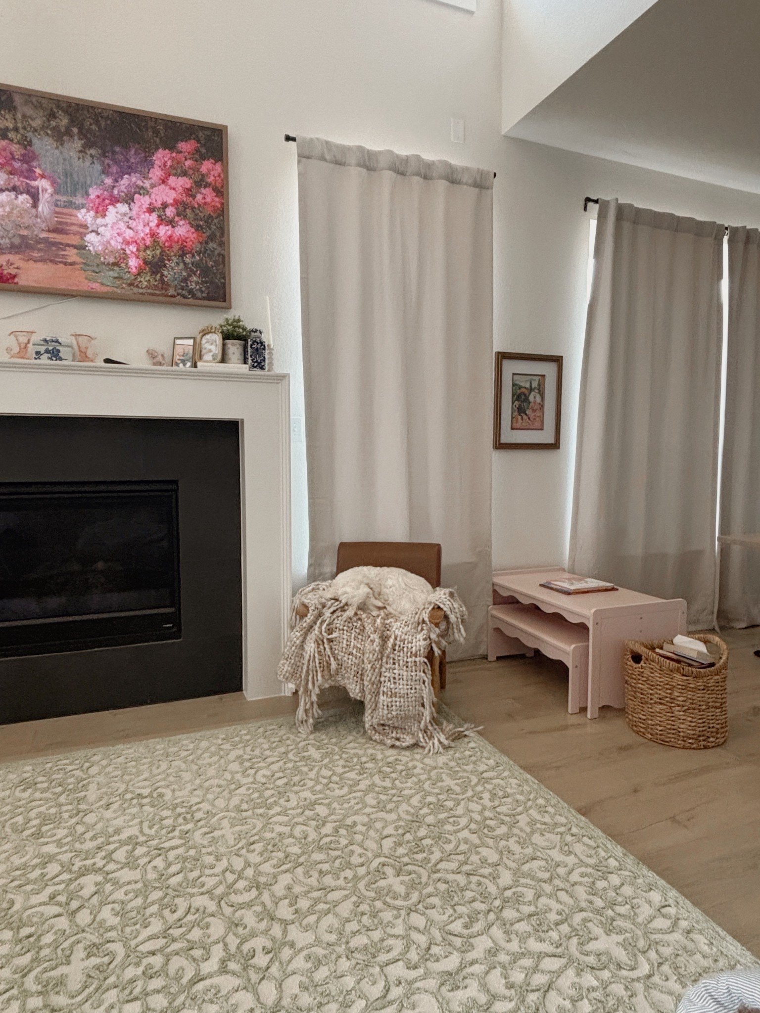 I finally got a kid’s table and rug again. I am so picky that I have gone without for so long but am obsessed with the whole room now!

I also linked our barstools we got. They’re a beautiful yellow and so sturdy! We had to replace our others because they broke, and we couldn’t believe we scored these 2 in a set for $270!