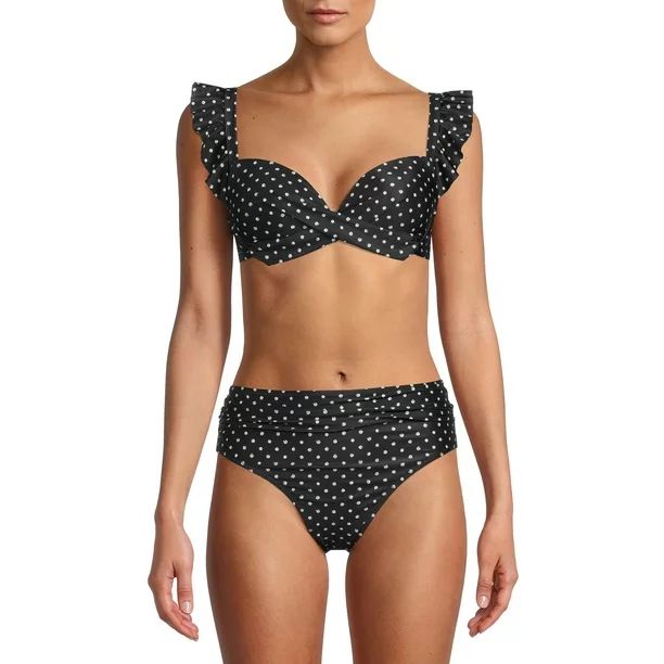 Nicole Miller Women's Polka Dot Bikini Top Swimsuit | Walmart (US)