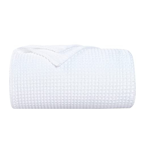 PHF 100% Cotton Waffle Weave Blanket King Size 104" x 90"-Pre-Washed Soft Lightweight Breathable ... | Amazon (US)