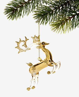 Holiday Lane Gilded Glamour Glass Deer Ornament, Macy's Exclusive - Macy's | Macy's