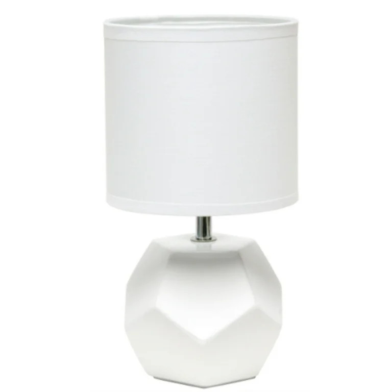 Simple Designs Round Prism Mini Table Lamp with Matching Fabric Shade | Walmart (US)