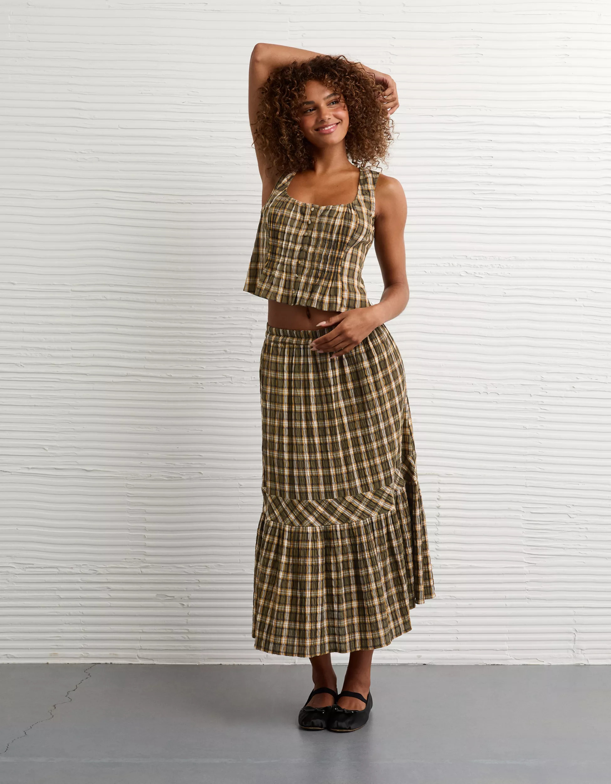 AE Pintuck Corset Tank Top | American Eagle Outfitters (US & CA)