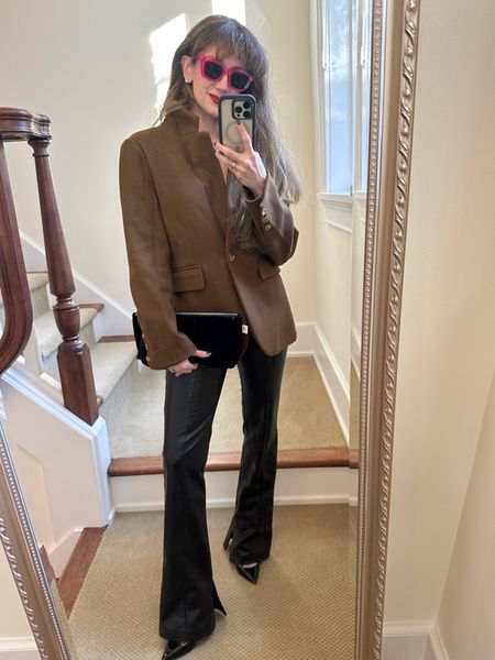 Brown blazer for the win! Love this one so much? It’s soft, warm and very layer-able! Get 15% off with code ziba15 💝A great pair with faux leather pants and a clutch! My velvet clutch is 20% off with code ziba20 ❤️

#LTKSeasonal #LTKfindsunder50 #LTKworkwear