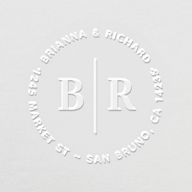 Formal Initials Typography Wedding Return Address Embosser | Zazzle | Zazzle
