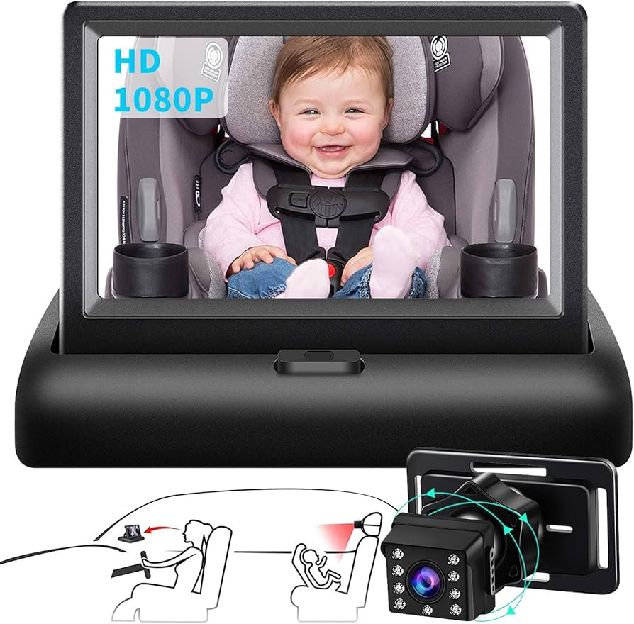 Cuplu 1080P Baby Car Mirror Camera, Adjustable Baby Car Seat Mirror Night Vision Baby Car Camera ... | Amazon (CA)