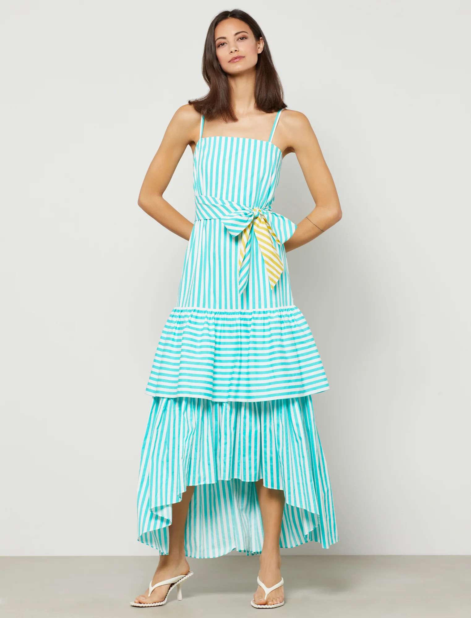 Striped Bow Belt Maxi Dress | BCBG Max Azria 