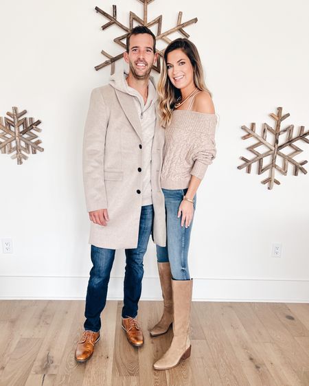 His and hers winter outfits on sale from @express ! I’m in xs sweater and 2 long jeans (size up if between). Chris is in medium tall in the pullover and jacket.  #expresspartner #expressyou

#LTKGiftGuide #LTKmens #LTKCyberweek