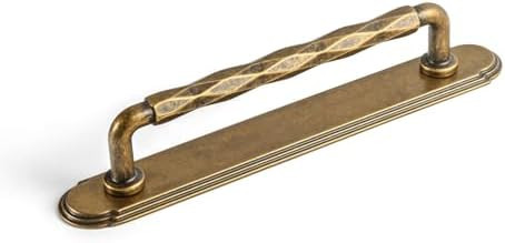 Goo-Ki 5 Inch(128mm) Zinc Alloy Cabinet Pull Handles with Stepped Edge Backplate, Antique Brass F... | Amazon (US)