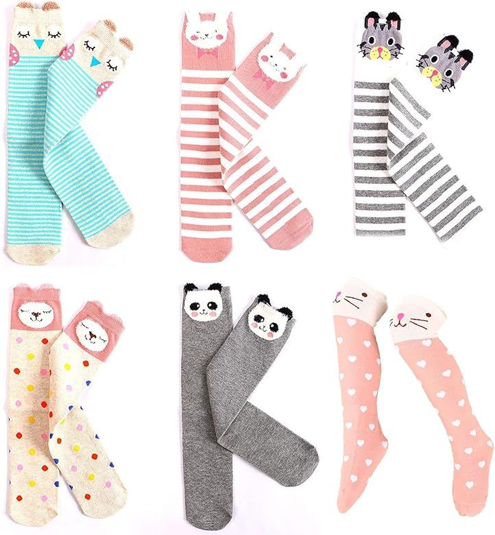 Julianana Kids Knee High Socks 6 Pairs Cute Stockings for 3-8 Years | Amazon (US)