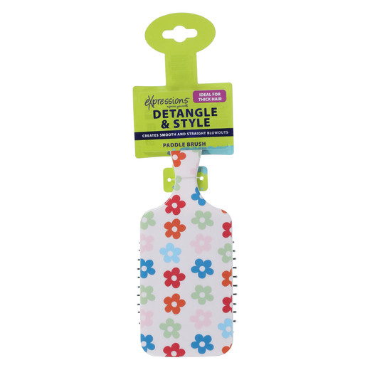 expressions® printed paddle brush - flowers | Five Below