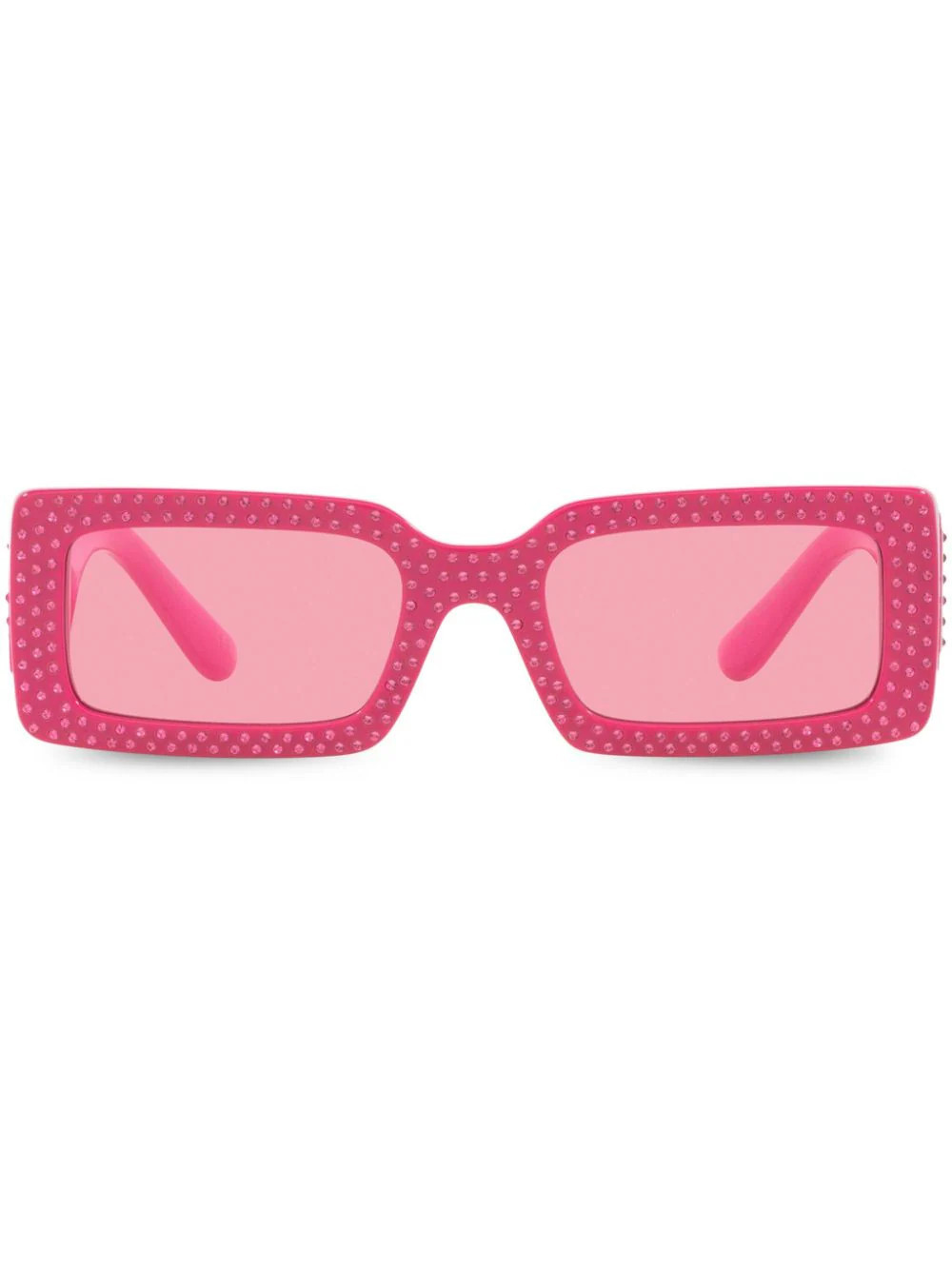 Dolce & Gabbana Eyewear crystal-embellished rectangle-frame sunglasses - Pink | Farfetch Global