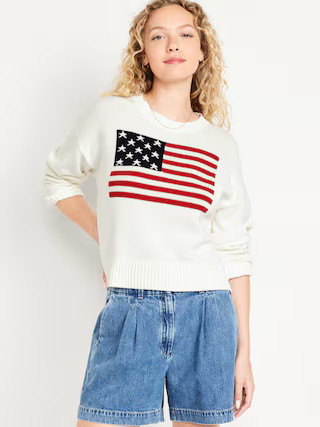 Crew-Neck Flag Sweater | Old Navy (US)