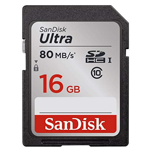 SanDisk Ultra 16GB Class 10 SDHC UHS-I Memory Card up to 80MB/s (SDSDUNC-016G-GN6IN) | Amazon (US)