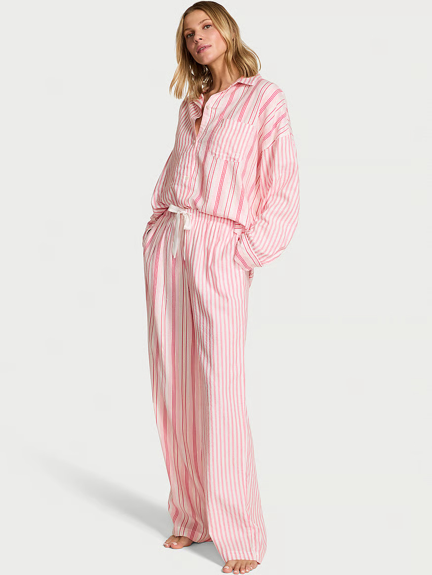 Buy Flannel Oversized Long Pajama Set, Print - Order Pajamas Sets online - Victoria's Secret US | Victoria's Secret (US / CA )