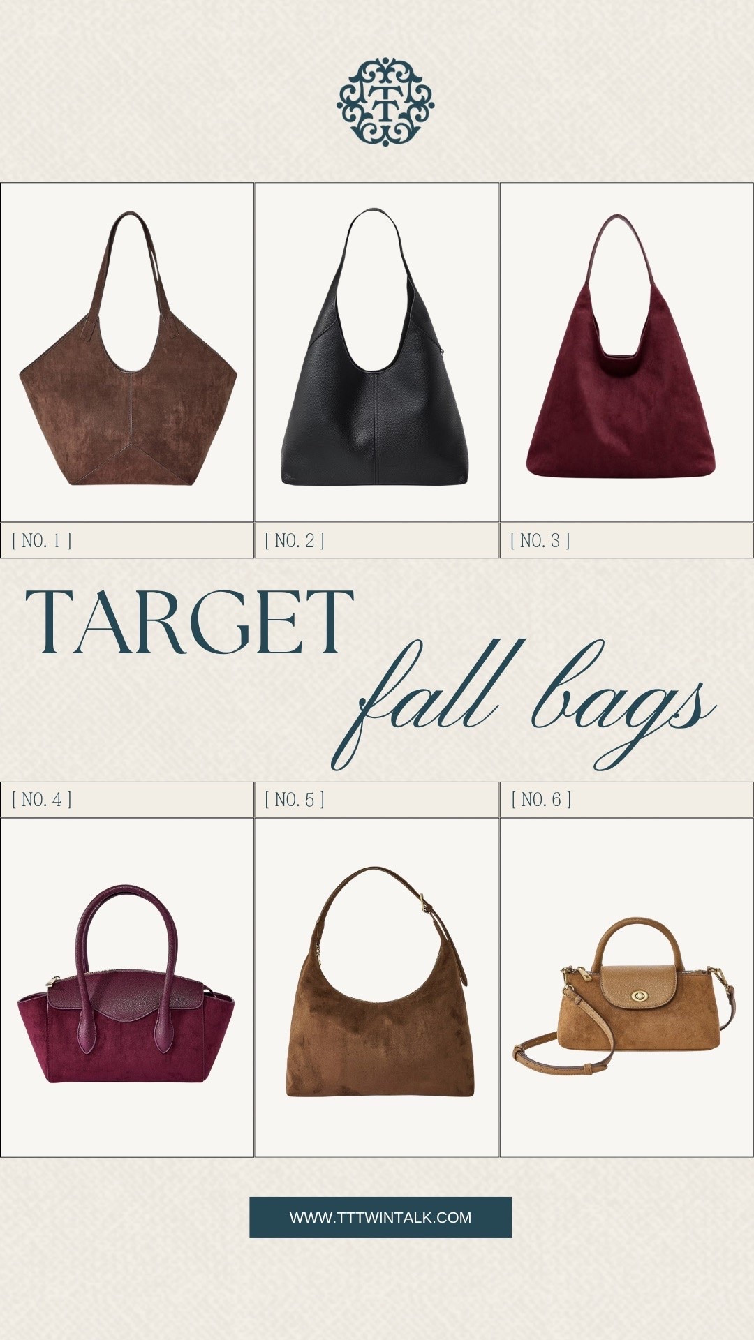 Fall bags are here, and Target has so many cute styles to choose from. We’re loving the rich brown and burgundy shades for pairing with sweaters, jeans, and boots this season. These would make such a good everyday bag for fall.

#LTKSeasonal #LTKOver40 #LTKMidsize
