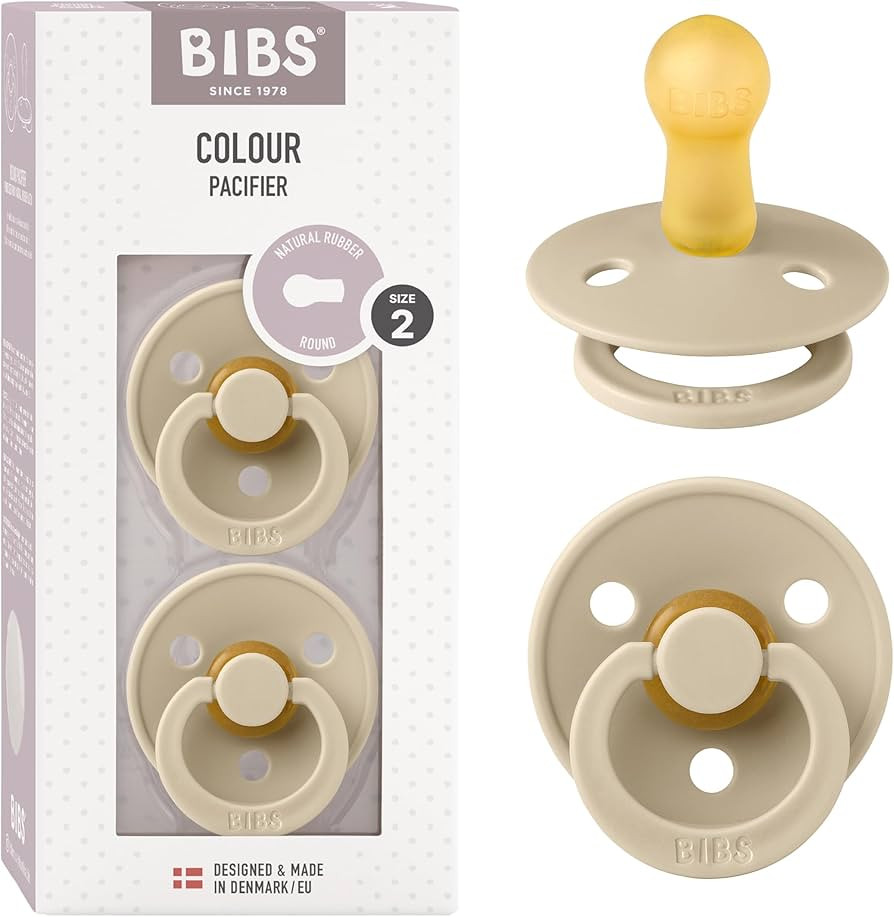 BIBS Pacifiers Colour Collection | Natural Rubber Baby Pacifier | Round Nipple | Set of 2 BPA-Fre... | Amazon (US)