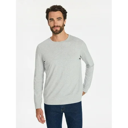 (3 pack) George Men's & Big Men's Cotton Crewneck T-Shirt with Long Sleeves, Size XS-3XL | Walmart (US)