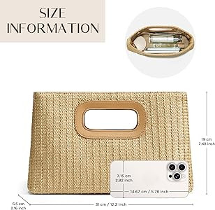 CHUNLI Chic Straw Clutch Purses for Women with Top Handle Summer Bag, Ideal Vacation Handbags and... | Amazon (US)