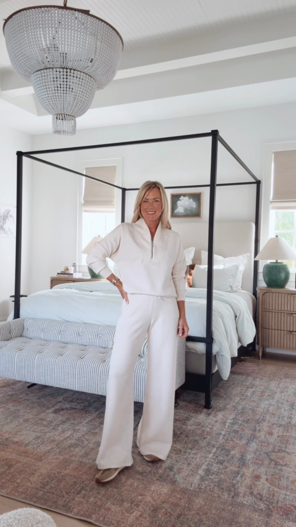 Spanx New Arrivals | Hi Sugarplum! 

Can’t resist this set! This lighter color is a must too, so crisp and classic! 
Half zip: XS
Pants: Small

#LTKTravel #LTKOver40 #LTKootd