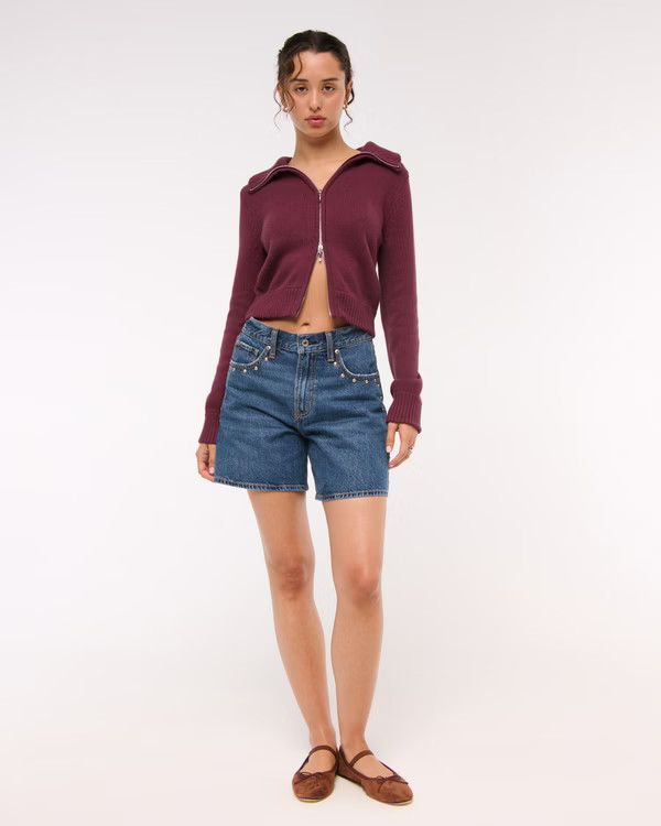 Women's Double Zipper Cable-Knit Cardigan | Women's Tops | Abercrombie.com | Abercrombie & Fitch (US)