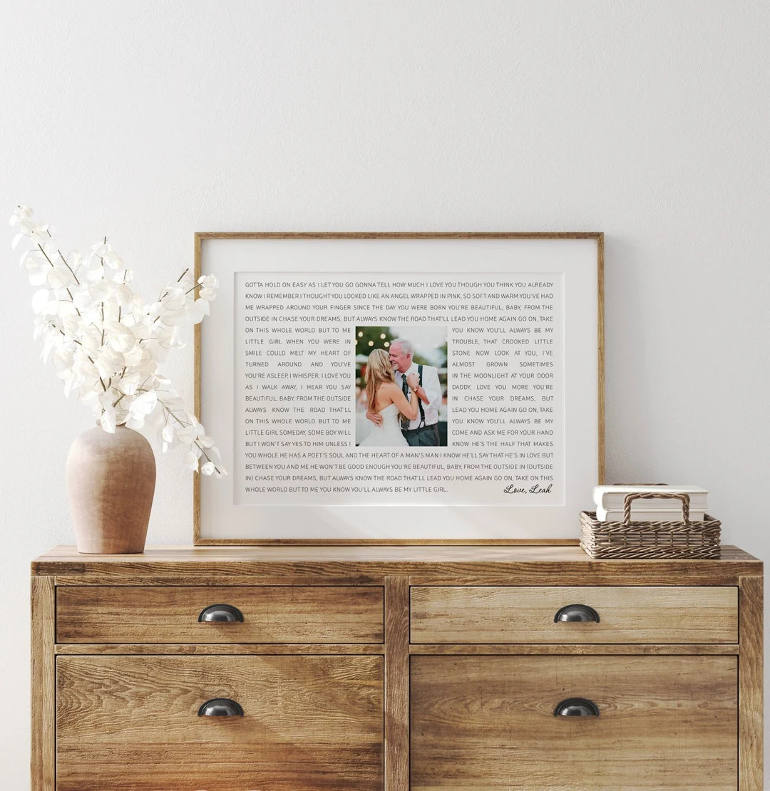 Custom Song Lyrics Wall Art, Father of the bride gift, Father's Day Gift from daughter, First Dan... | Etsy (US)