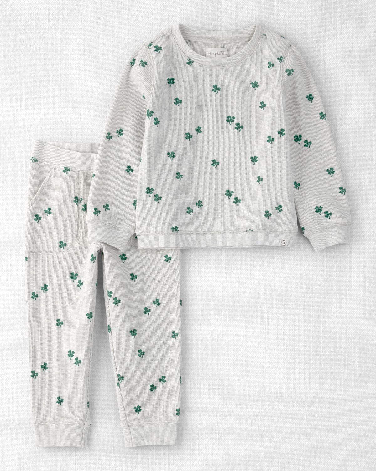Toddler 2-Piece Organic Cotton Thermal Knit Set in Lucky Clovers Print | Carter's Inc