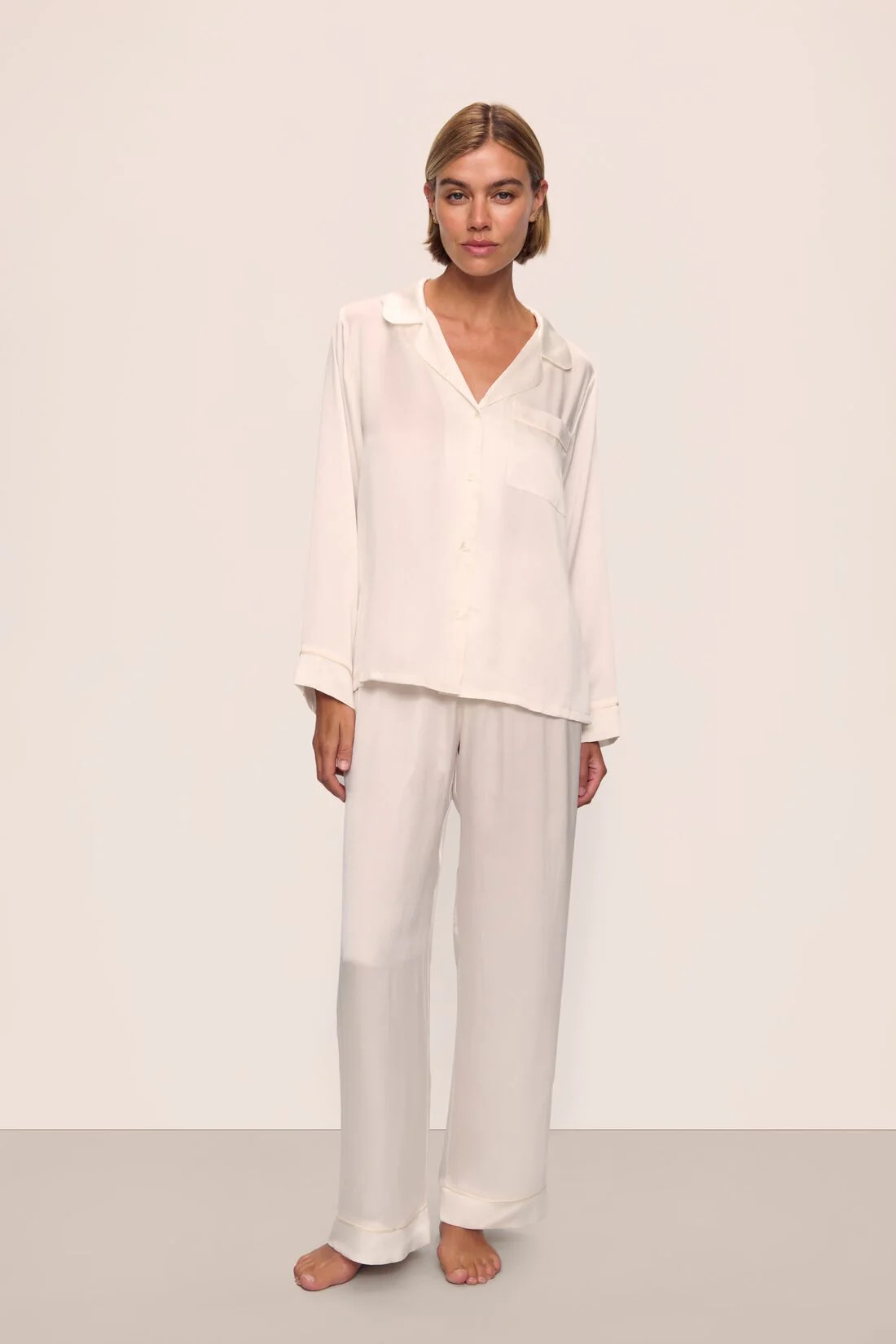 Inez Washable Silk Long PJ Set | Eberjey